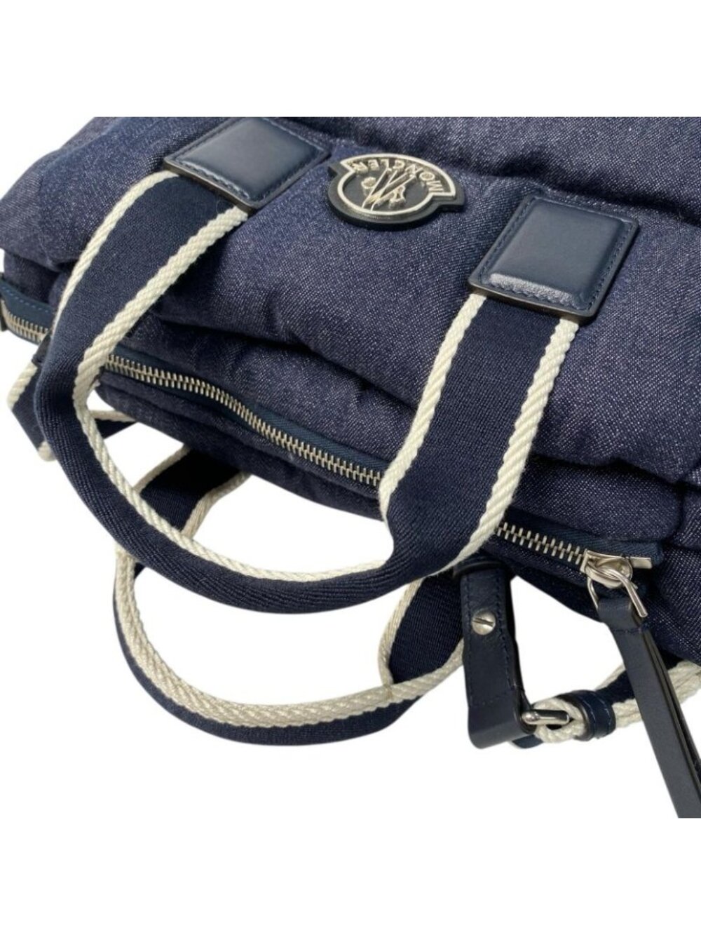 Moncler Mini Color Dog 2-Way Shoulder Bag Denim Down - Picture 7 of 10